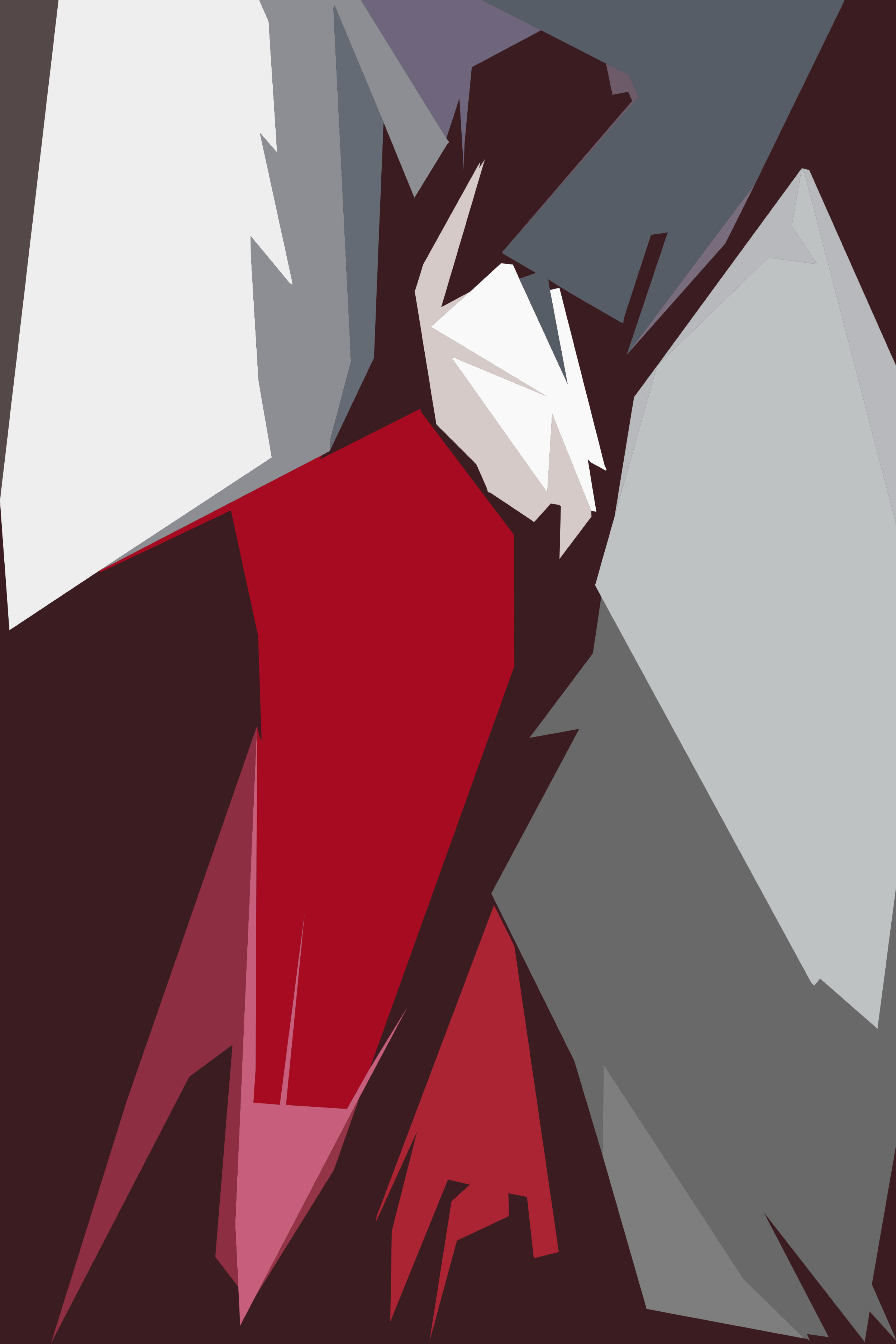 Das Bild zeigt ein abstraktes, geometrisches Porträt im Stil einer flächigen Vektorgrafik (oft als „Low-Poly“ oder facetierte Kunst bezeichnet).  Hier sind die Details:  · Zentrales Motiv: Im Mittelpunkt steht die stilisierte Darstellung einer Person oder Figur. Diese besteht aus scharfkantigen, polygonalen Formen. · Farbgebung: Die Komposition verwendet einen starken Farbkontrast. Der Hauptkörper der Figur ist in einem kräftigen, leuchtenden Rot gehalten. Der Kopf ist aus hellweißen und hellgrauen Facetten zusammengesetzt. Der umgebende Raum und die Schatten bestehen aus dunklen, fast schwarzen Rottönen, Grau und einem Blau-Grau rechts. · Form und Stil: Die Figur ist stark abstrahiert, aber dennoch erkennbar. Der weiße, facettierte Kopfbereich lässt an eine Maske oder einen Helm denken. · Gesamteindruck: Das Bild wirkt modern, minimalistisch und kraftvoll. Durch die scharfen Kanten und die reduzierte Farbpalette hat es einen sehr grafischen, fast plakatartigen Charakter.